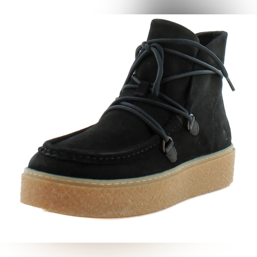 Hush Puppies Black Suede Moyen Chukka Lace Up Boot-Size 7.5